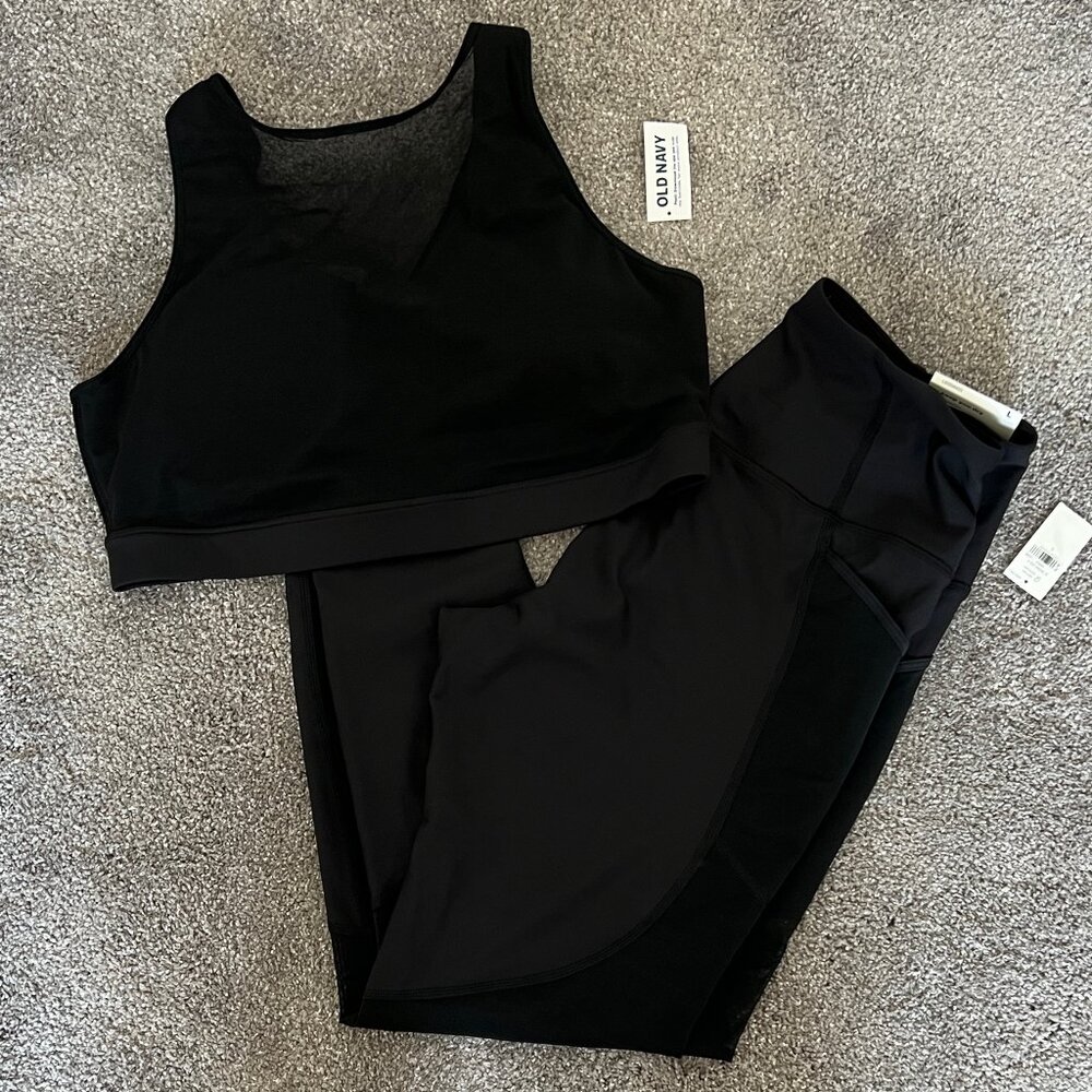 Old Navy Sheer Black Active Set